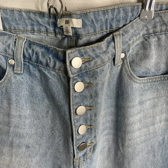bp Be Responsible High-Rise Mom Button Fly Jeans Size 33 Blue Light Wash - Picture 4 of 5